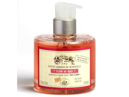 17807 tekute mydlo marseille s davkovacem fleur de rose kvety ruze 330ml