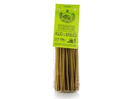 8783 testoviny morelli 1860 linguine s cesnekem bazalkou psenicnymi klicky 250g