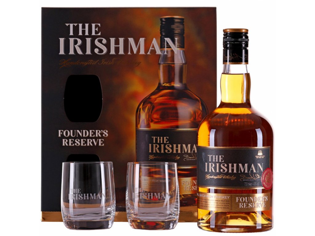 Irishman Founders Reserve 40% 0,7l + 2 sklenice