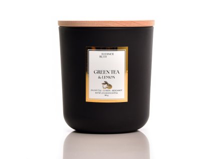 green tea and lemon vonna sojova svicka cerna essence bliss