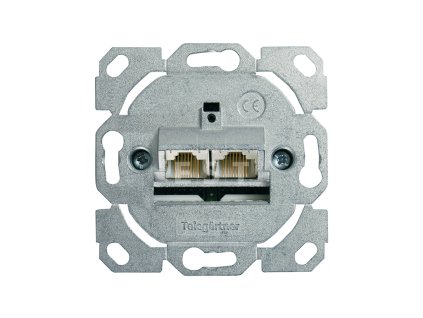 18775 datova zasuvka amj45 8 8 k 2xrj45 cat 6a iso iec do kab zlabu pod omitku bez central dilu 100022956