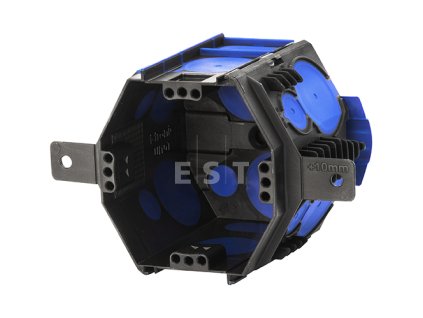 F-TRONIC 7320101 UI10T Prístrojová krabica pod omietku na inštaláciu pomocou peny, Ø82 mm, hĺbka 69 mm, čierna/modrá