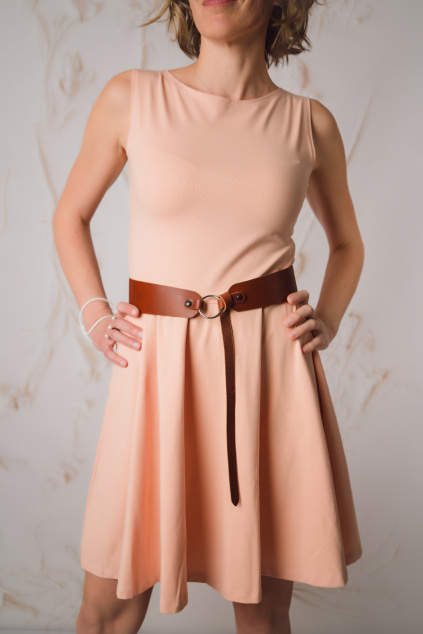 Bavlněné šaty Ava - meruňková - krátké / midi