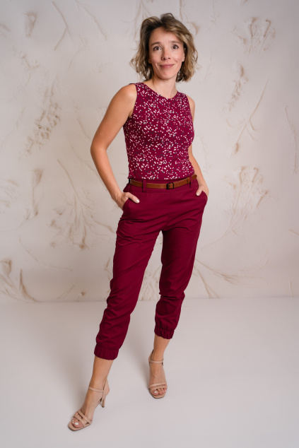 Bio bavlněné kalhoty Lola - fuchsiová