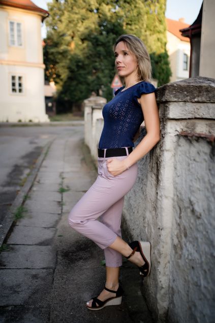 Madeirové tričko Aria - námořnická modrá - 2T