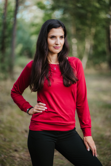 Tencelové tričko Grace - malinová