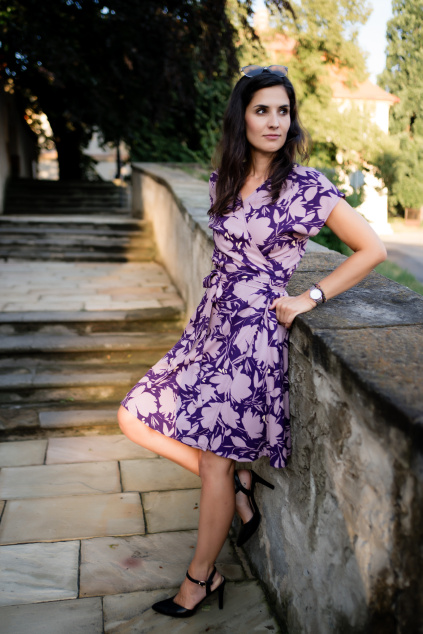 Zavinovací šaty - Beleza - EcoVero viskóza - dlouhé 135 cm - vel. S - skladem