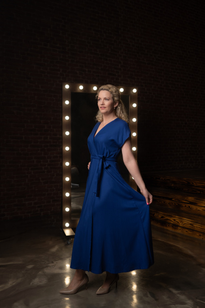 Zavinovací šaty - kobaltová - dlouhé 130 cm - vel. XS - skladem