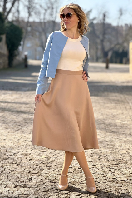 Půlkolová sukně písková (výběr délky) expres (4)2