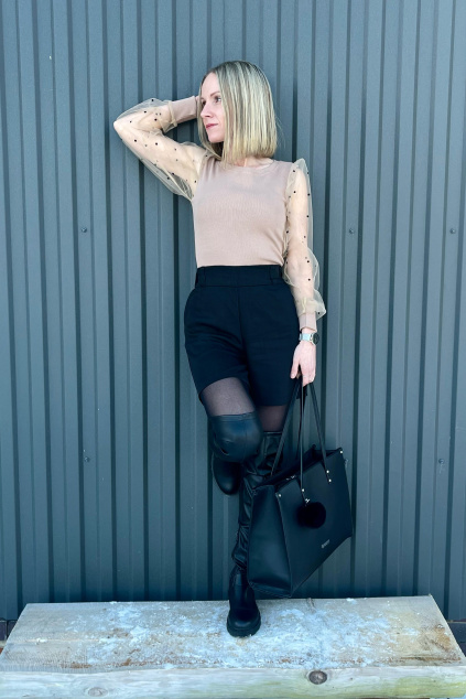 Tylové tričko Ela světle hnědá expres (13)