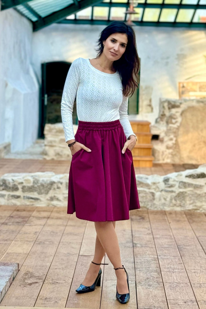 Bio bavlněná sukně Tamaria fuchsiová expres VIII