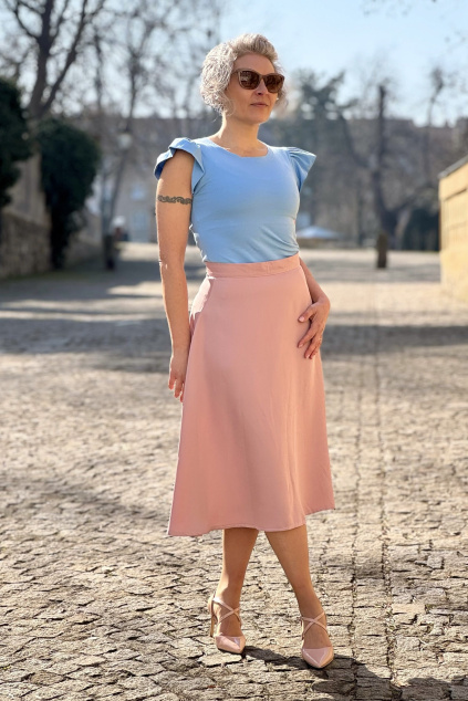 Půlkolová sukně růžová (výběr délky) expres (3)2