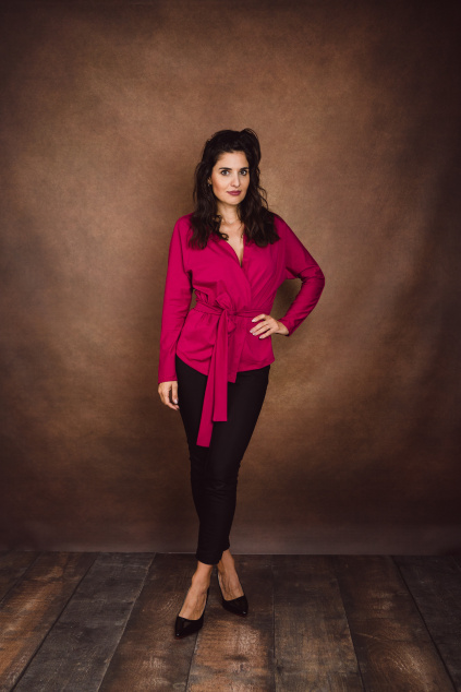 Bio bavlněný kardigan Aiden - cyklamenová - vel. XL - skladem