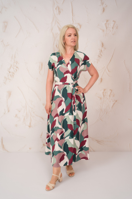 Zavinovací šaty - Rory - EcoVero viskóza - midi 120 cm - vel. M - skladem