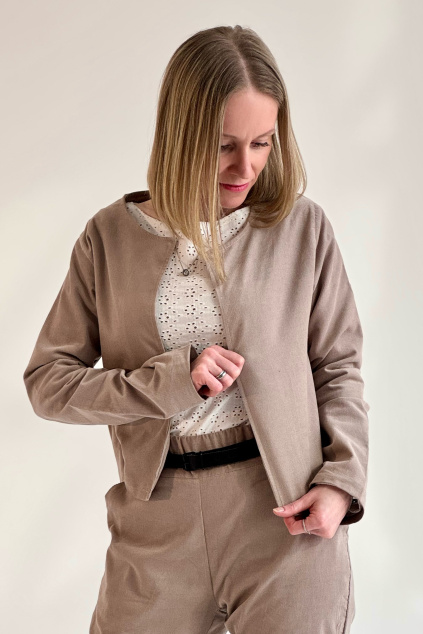 Manšestrový kabátek písková expres (4)