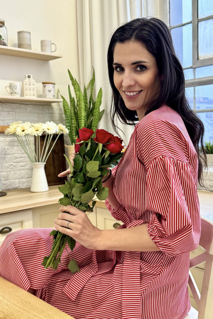 Bavlněné zavinovací šaty Mirabela - Amora - 3 týdny