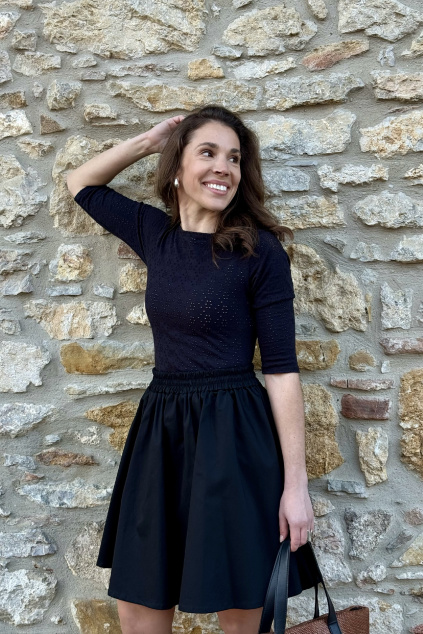 Bavlněná áčková sukně - Tamaria - černá