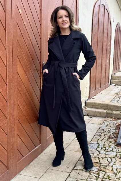 Přechodný softshellový kabát - Estampada - černá - vel. M - 120 cm - skladem