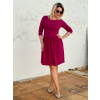Bio bavlněné šaty Klasik - cyklamenová - krátké / midi