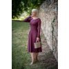 Tencelové šaty Klasik - vínová - krátké / midi - 2 týdny