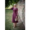 Tencelové šaty Klasik - vínová - krátké / midi