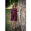 Tencelové šaty Klasik - vínová - krátké / midi