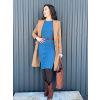 Vaflové bio bavlněné úzké šaty Zarina džínová modrá krátkémidi expres (4)