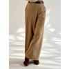 Bio bavlnené manšestrové široké kalhoty zlatistá písková expres (5)