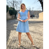 Bavlněné šaty Aria krátké midi baby blue expres (5)