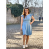 Bavlněné šaty Aria krátké midi baby blue expres (15)