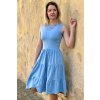 Bavlněné šaty řasené baby blue krátké midi expres (13)22
