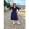 Bio bavlněné šaty Klasik - námořnická modrá - krátké / midi