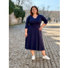 Bio bavlněné šaty Klasik - námořnická modrá - krátké / midi