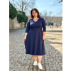 Bio bavlněné šaty Klasik - námořnická modrá - krátké / midi