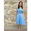 Bio bavlněné šaty Violeta s volánem - baby blue - krátké / midi