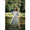 Bio bavlněné zavinovací šaty Mirabela - sage green - midi - vel. M - 115cm - skladem