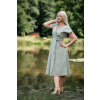 Bio bavlněné zavinovací šaty Mirabela - sage green - midi - vel. M - 115cm - skladem