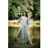 Bio bavlněné zavinovací šaty Mirabela - sage green - midi - vel. M - 115cm - skladem