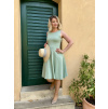 Bio bavlněné šaty Ava - sage green - krátké / midi