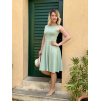 Bio bavlněné šaty Ava - sage green - krátké / midi