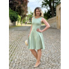 Bio bavlněné šaty Ava - sage green - krátké / midi