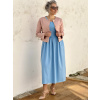 Bio bavlněné šaty Klasik baby blue krátké midi expres (29)