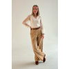 Bio bavlnené manšestrové široké kalhoty zlatistá písková expres (1)