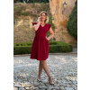 Bio bavlněné šaty Aria - bordó - krátké / midi