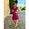 Bio bavlněné šaty Aria - cyklamenová - krátké / midi