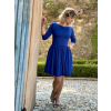 Tencelové šaty Klasik - královská modrá - krátké / midi