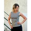 Proužkované tričko Ava - modro-smetanová