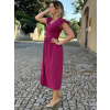 Bio bavlněné šaty Aria - cyklamenová - midi