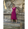 Bio bavlněné šaty Aria - cyklamenová - midi