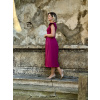 Bio bavlněné šaty Aria - cyklamenová - midi